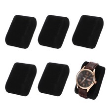 6pcs Watch Pillow, Long Velvet Watch Cushion Replacement Bracelet Pillow, Black