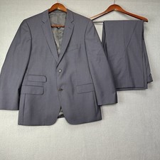 HUGO BOSS Stripe Edison 1 Power Super 100 Wool Suit Blazer Coat Jacket Pants 40S