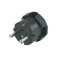 Schutzkontakt-Winkelstecker | Kunststoff | Schwarz