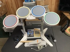 Nintendo Wii Rock Band Drum Set Dongle Pedal Stix 2 Mics  Rock Band & Country