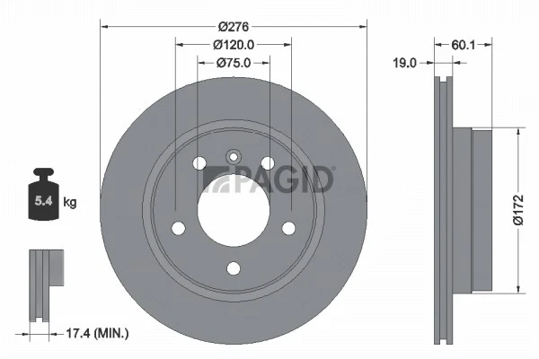 2x PAGID Disque De Frein Avant Extérieur Aéra 276mm Pour BMW 3 E46 E36 - Photo 1/1