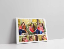 Herz Collage 6 Bilder Liebe dich zum Mond und Rückwandbild Leinwand Bild Druck