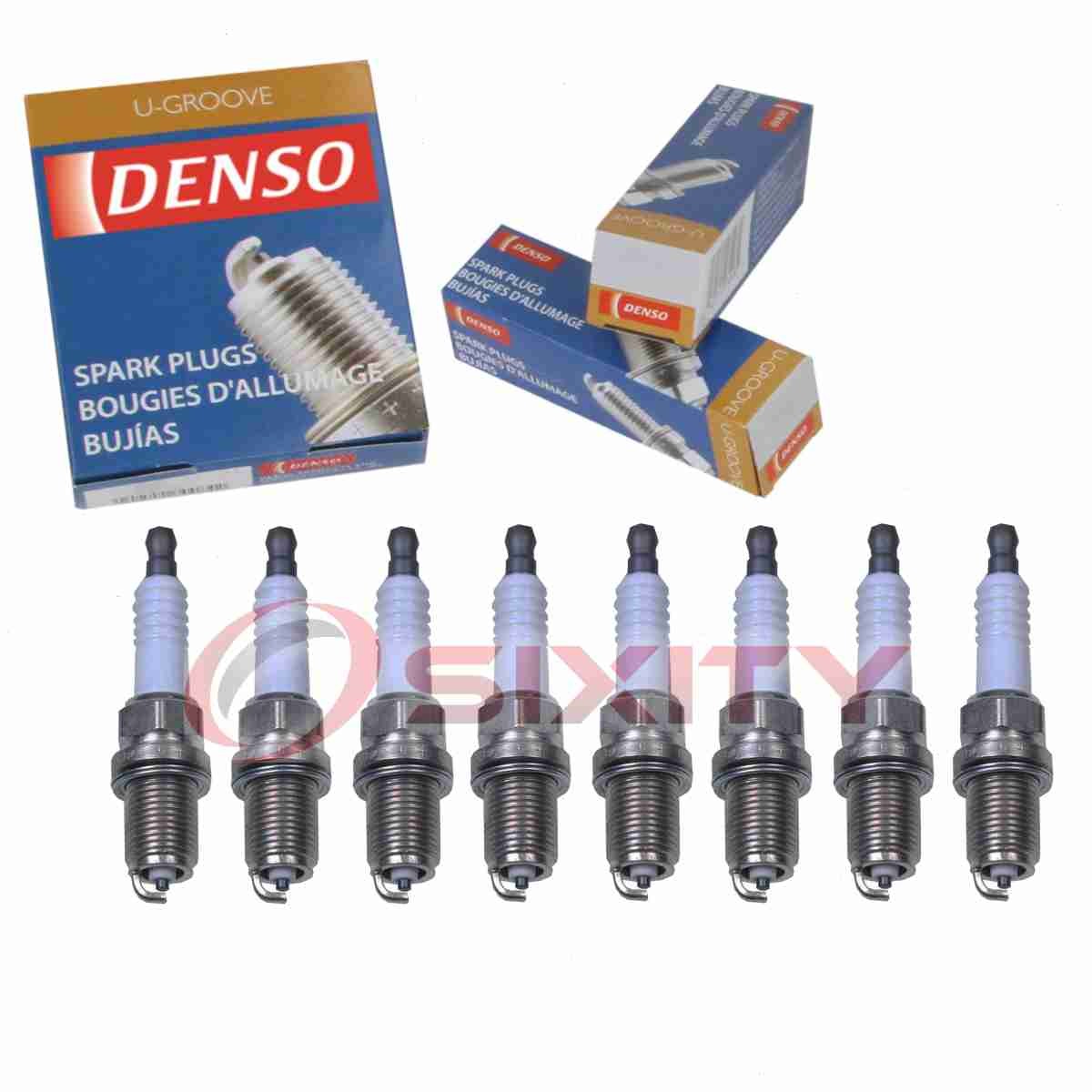 8 pc Denso Standard U-Groove Spark Plugs for 1995-1996 Dodge B1500 5.2L V8 wh