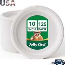 Heavy Duty Disposable Paper Plates Eco-Friendly 125 Pack Parties Camping Events