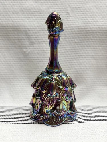 Fenton Purple Carnival Glass Temple Flower Bell