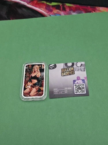 Bullion Baddies S 7 Backstage Seduction Roxy Rebel Nice Version 1 oz Silver Bar