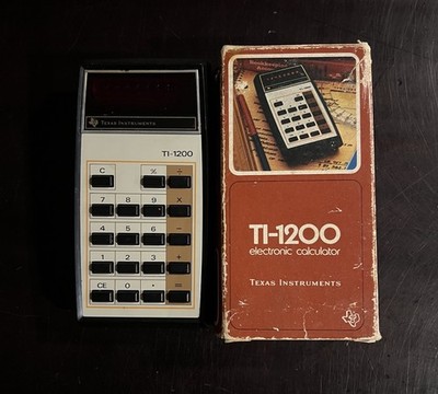 Vintage Texas Instruments TI-1200 Calculator with Box Tested
