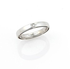 Anello a fascia Damiani in oro bianco 18 kt con diamanti larghezza 3 mm - misura 5