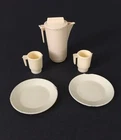 Vintage 1970s Barbie Star Traveler RV Motor Home Camper 6 Piece Dish Set Beige