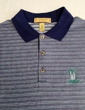 CrossCreek Pro Collection Polo Shirt Men's 2XL Gray Navy Pima Cotton Made USA