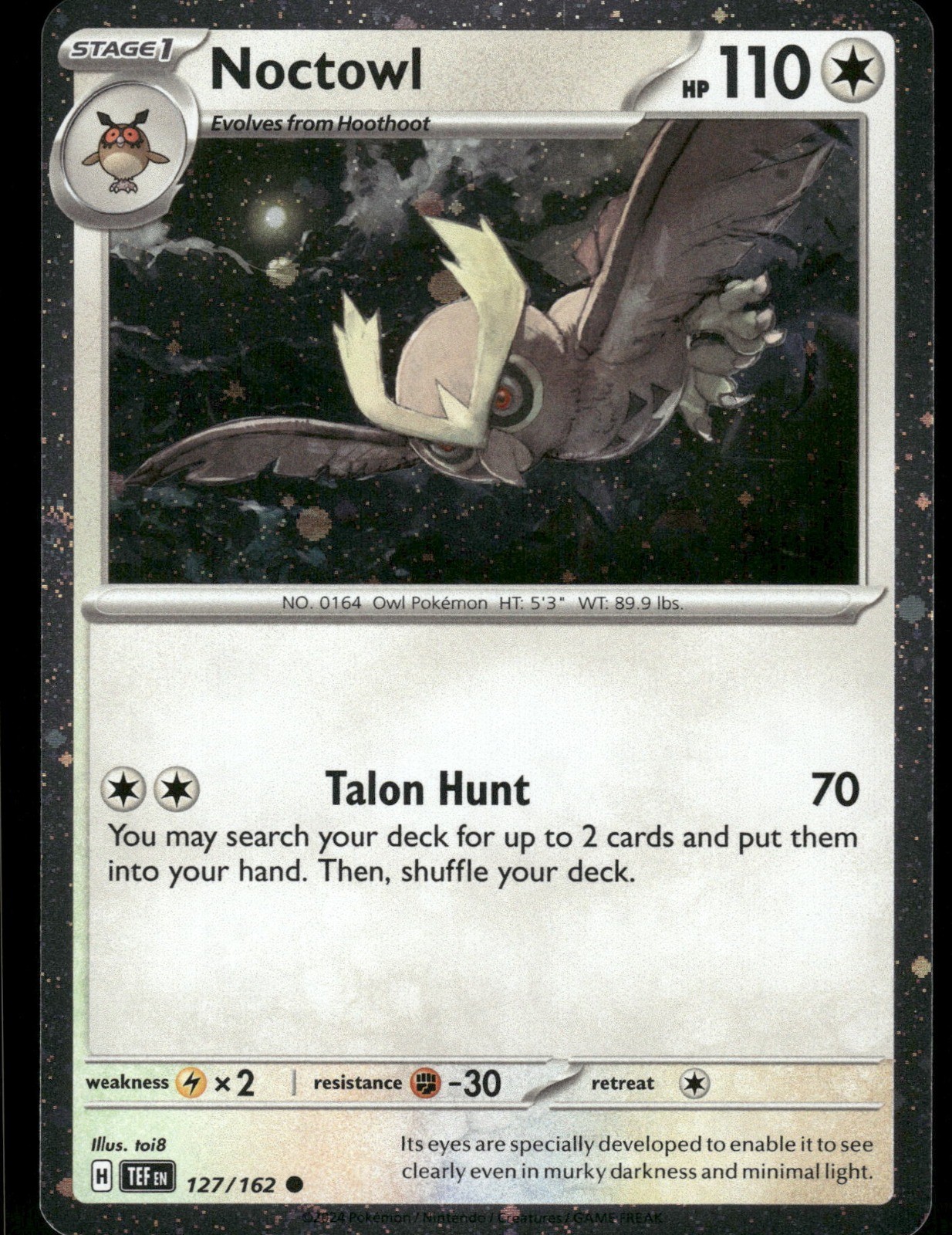 Noctowl - 127 (Cosmos Holo) 127/162 Promo Pokémon Card