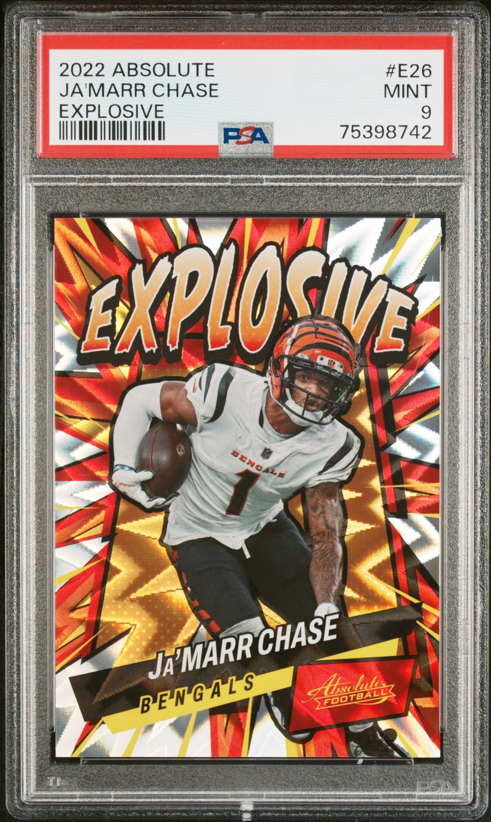 2022 Panini Absolute #E26 Ja'Marr Chase Explosive PSA 9
