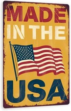 Vintage "Made In The USA" Tin Metal Signs Home Décor 8x12 Rustic Aluminum Compos