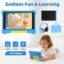 7 inch Android 13 Kids Tablet 32GB Bluetooth WiFi Dual Camera Education PAD