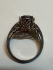 STS Oval Garnet Ring Large Oval Stone January Birthstone Ornate Filagree Size 7 — photo 5