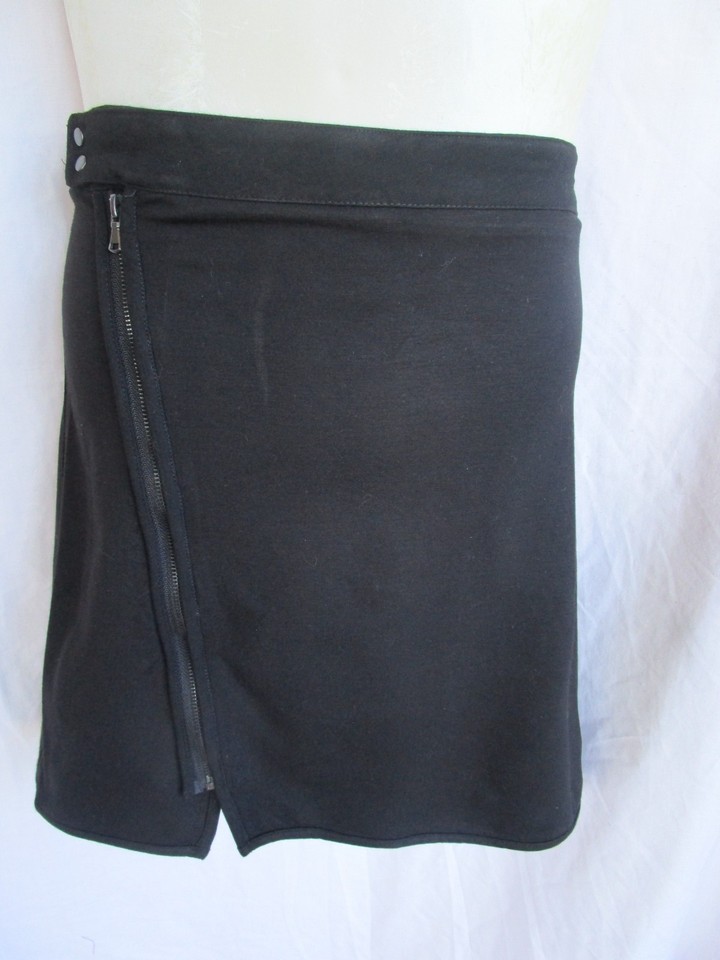 Classic Black, A-Line Skirt, Stretch, Zip, Studs, Waistband, Size 12, Exc Cond