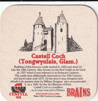 BIERMATTE - GEHIRNBRAUEREI (WALES) - CASTELL COCH - (Kat.-Nr. 091) - (1983)