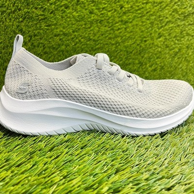 Skechers Ultra Flex Womens Size 6.5 Gray White Athletic Running Shoes Sneakers