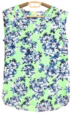 TB14049- J CREW Women's 100% Polyester Tank Top Sleeveless Floral Multicolor XS