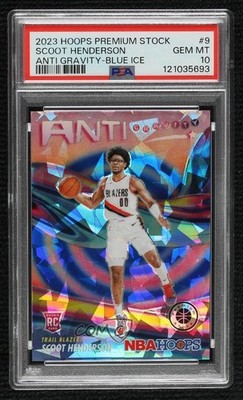 2023 NBA Hoops Premium Stock Blue Ice Prizm 37/99 Scoot Henderson Rookie RC 6q5