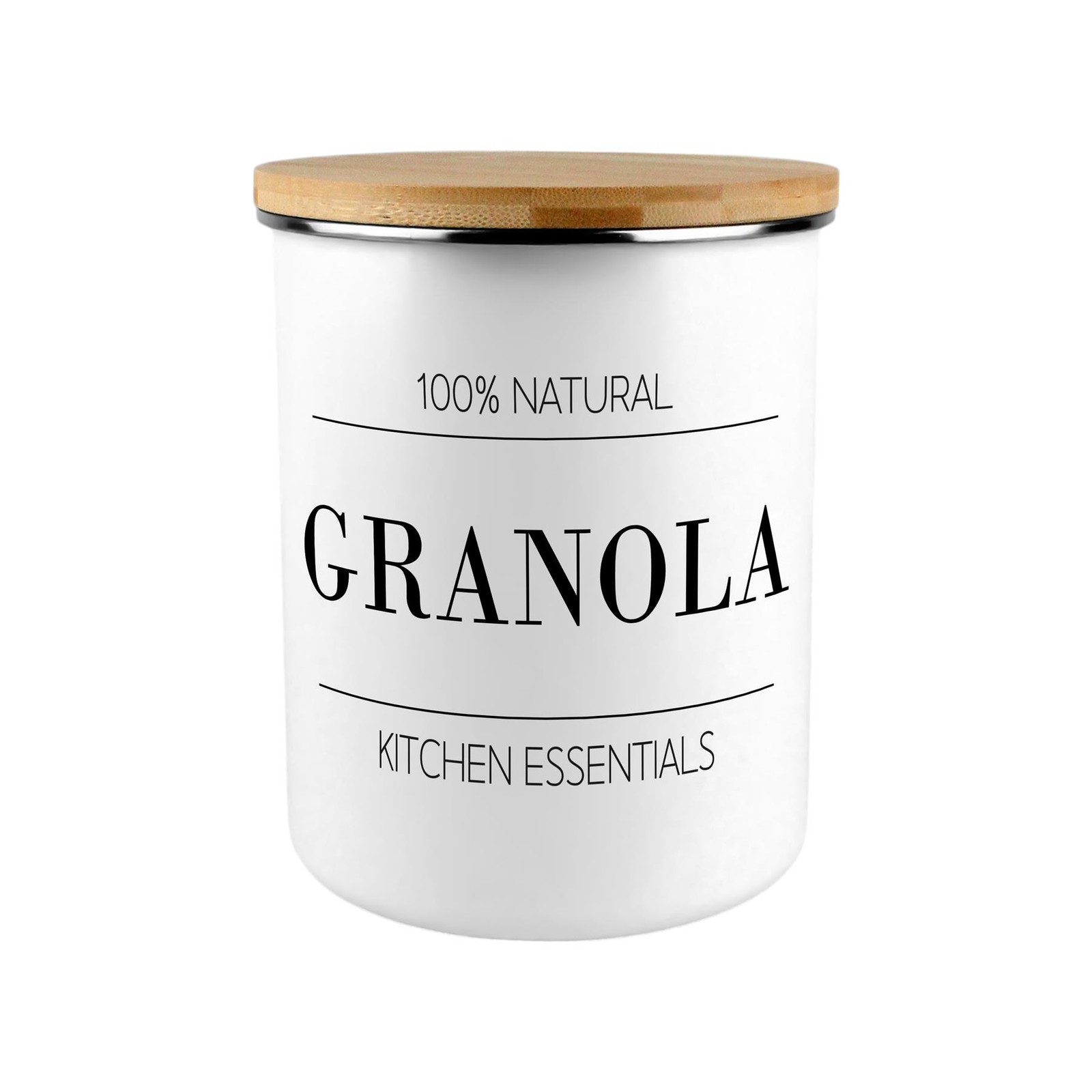 Minimalist Granola Canister - Kitchen Large Enamel Food Storage Jar Gift