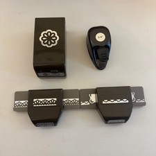 STAMPIN UP Retired Lot of 4 Border Punch Triple Bloom Punch 3/4 Circle