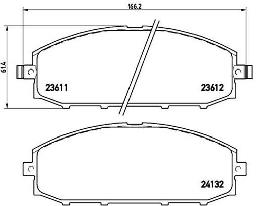Für BREMBO P 56 041 HAM PADS. FRONT NISSAN PATROL GR II 97- - Bild 8