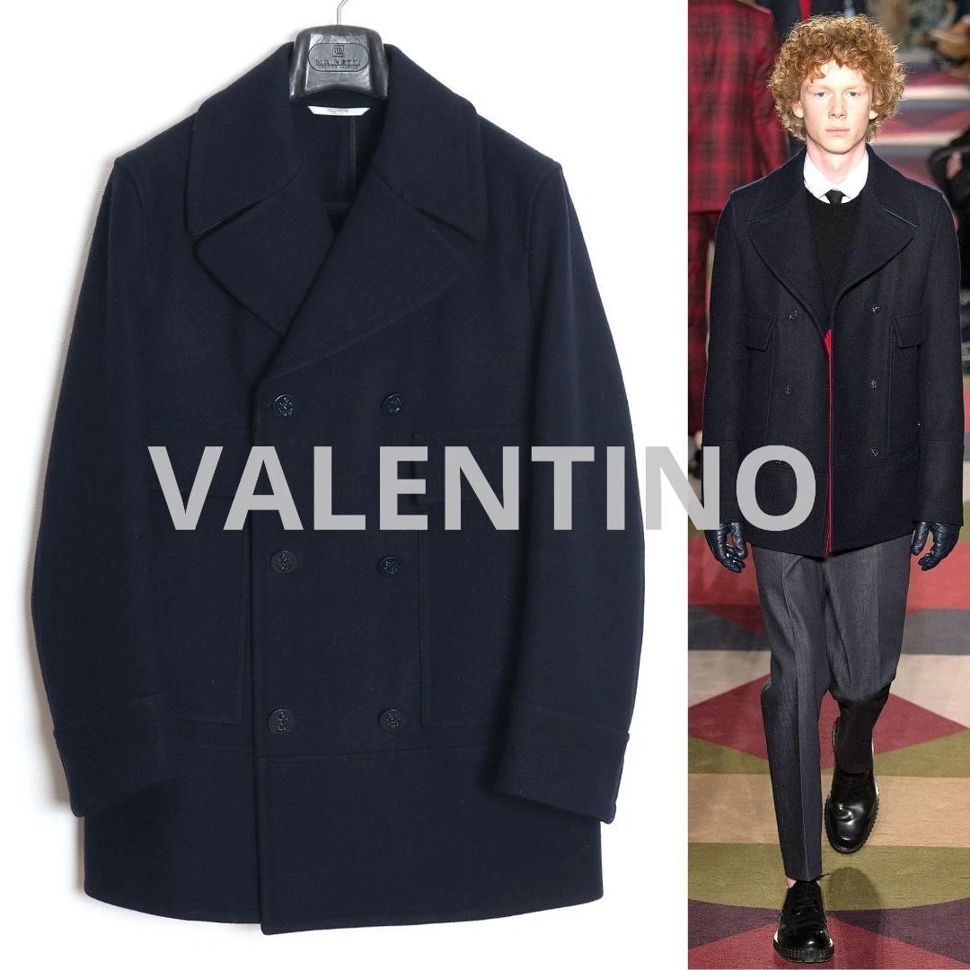 Cappotto Valentino 15Aw lana domestica Melton P 46