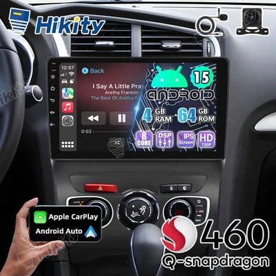 HIKITY 8-Core 4+64GB 10" Android 15 Autoradio Navi RDS Für Citroen C4 II DS4 2011-2018