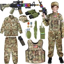 Kids Army Costume Medium Halloween Costume Boy 3-13 Years Old Army Halloween