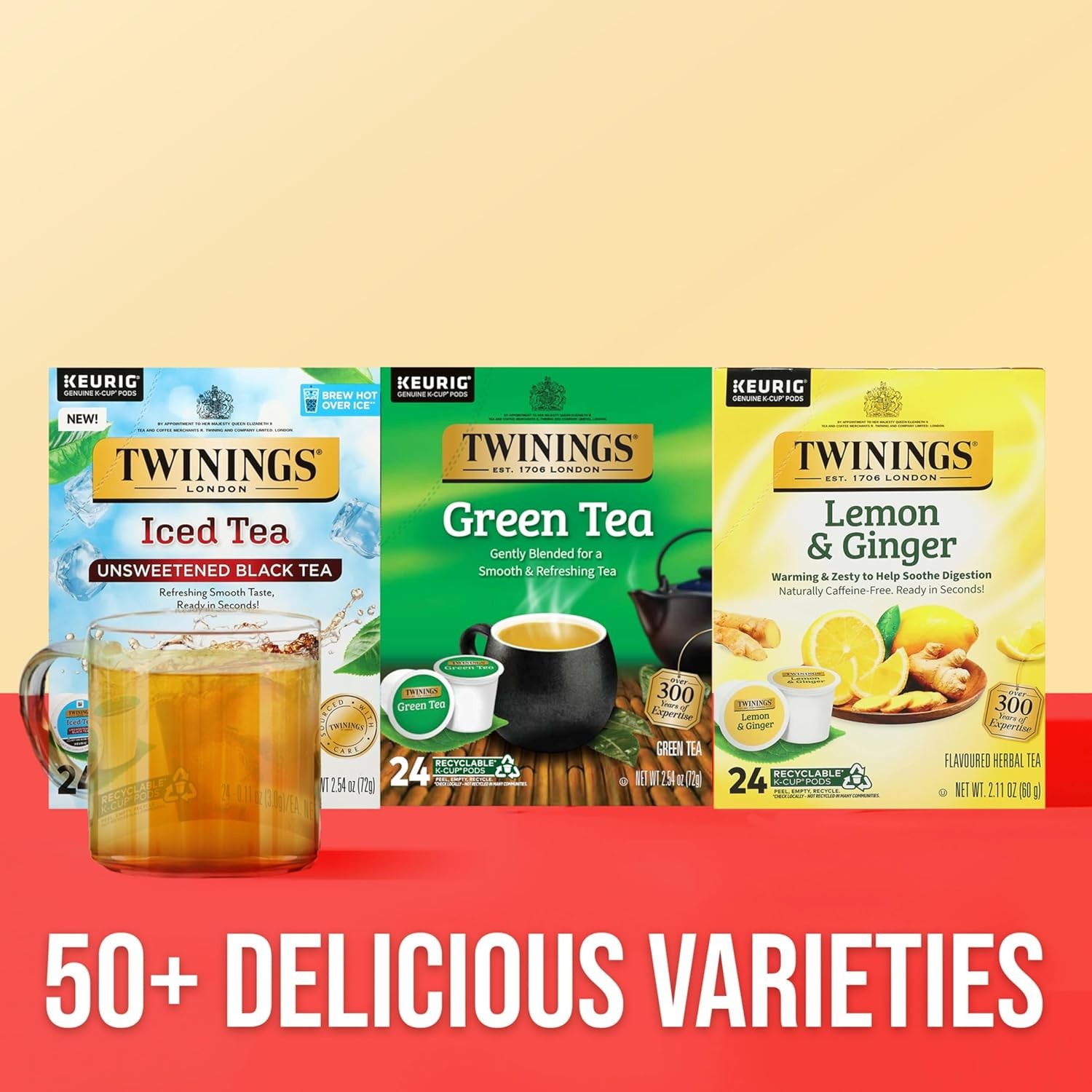 Twinings Green Tea K-Cup Pods for Keurig, 24 Count (Pack of 1), Smooth Flavour,