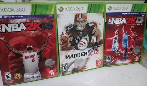 Madden NFL 12 NBA 2K13 2K14 Xbox 360 Sports Lot Collection Complete Tested NTSC - Picture 1 of 8