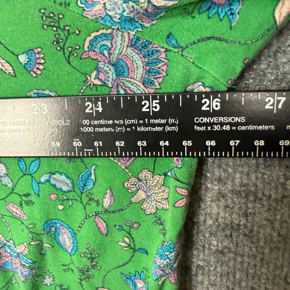 J Jill рубашка женщин 2 X зеленый Wearever коллекции цветочный принт туника верхний трапециевидный - Изображение 2 из 4