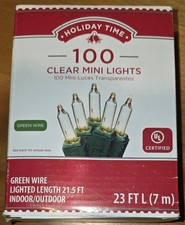 Holiday Time 100 Clear White Christmas Wedding Mini Lights String Indoor Outdoor