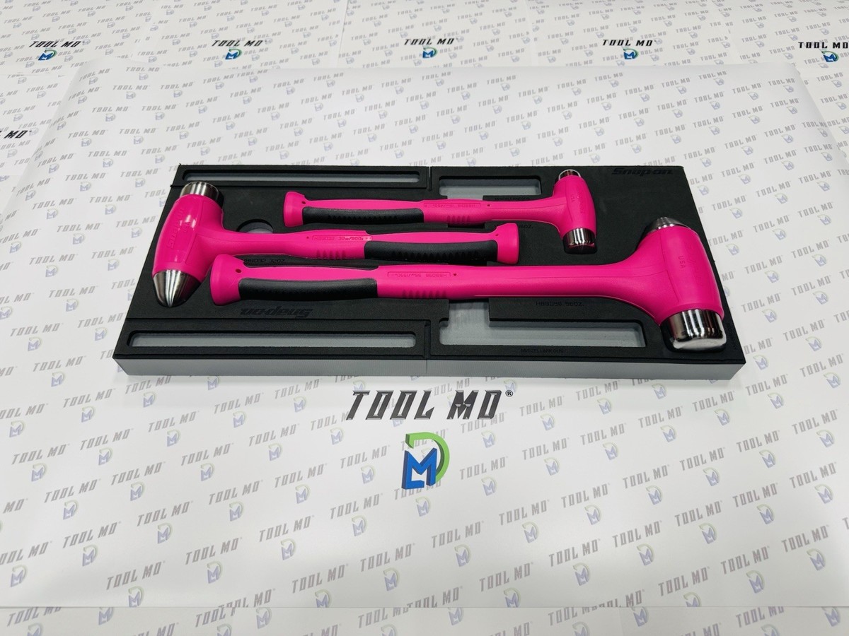 Snap-on Tools NEW 3pc ELECTRIC PINK Dead Blow Ball Peen Hammer Set