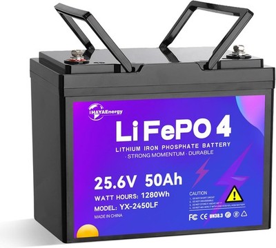 24V 50Ah HAYA LiFePO4 Lithium Battery Pack for RV Marine Trolling Motor 50A BMS