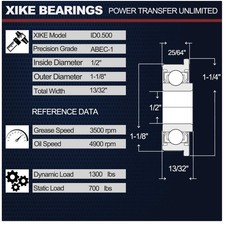 10x Flanged Ball Bearing 1/2"x1-1/8" for Various Equipment