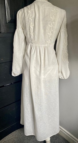 ✩Lovely *ZARA* Boho Gypsy Embroidered Tasselled White Cotton Maxi Dress L✩ - Picture 14 of 17