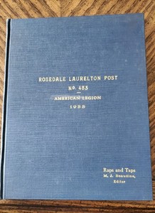 Vintage 1933 American Legion Post 483 Raps and Taps Rosedale, Queens, NY