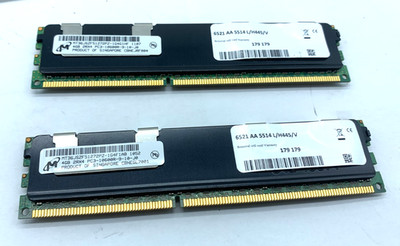 Lot of 2 (8GB Total) Micron 4GB 2Rx4 PC3-10600R-9-10-J0 ECC REG Server Memory