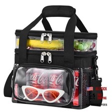 Clear Lunch Bag - Large Clear Lunch Bag for Work Double-Deck Reusable Lunch