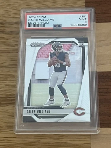 2024 PANINI PRIZM SILVER PRIZM #301 CALEB WILLIAMS ROOKIE RC PSA 9 CHICAGO BEARS