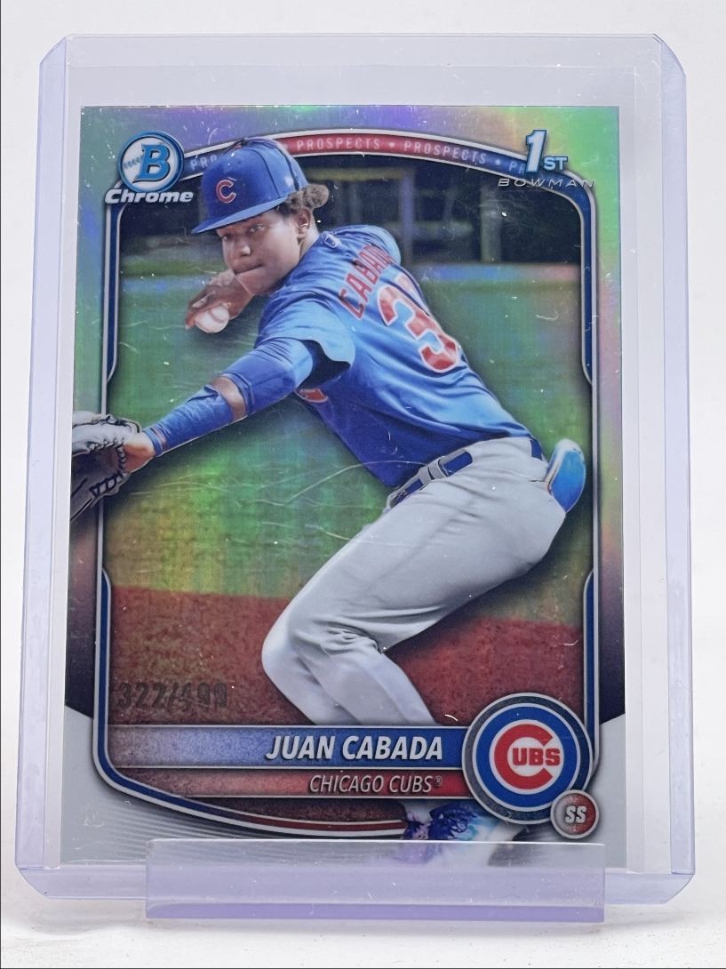 JUAN CABADA 2025 BOWMAN CHROME 1ST BASEBALL REFRACTOR CUBS /499 Q4362