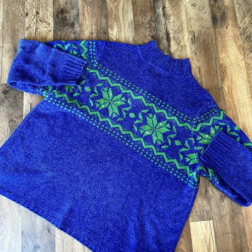 Quacker Factory Women's Blue 1/4 Zip Snowflake Pullover Sweater 1X - Picture 9 of 11