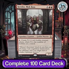 Krenko, Mob Boss COMMANDER DECK Goblin Tribal Tokens Aggro MTG Custom EDH Magic