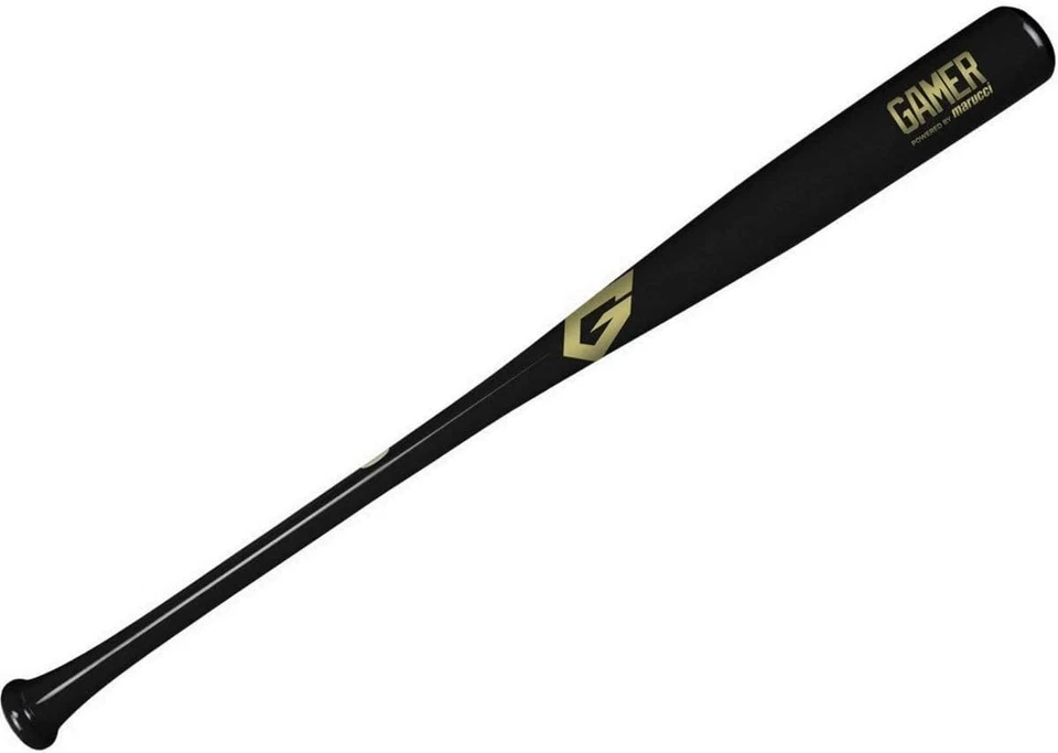 New Gamer - Powered By Marucci, 32 Inch Maple Baseball Bat Black/Gold