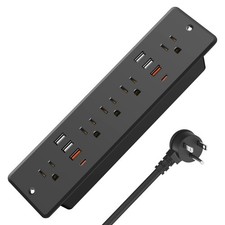 13 in 1 Recessed Power Strip Flat Plug, Fast Charging Furniture Outlet with U...