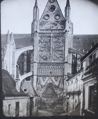 Transept And Portal, Tours Cathedral, France, Magic Lantern Glass Slide