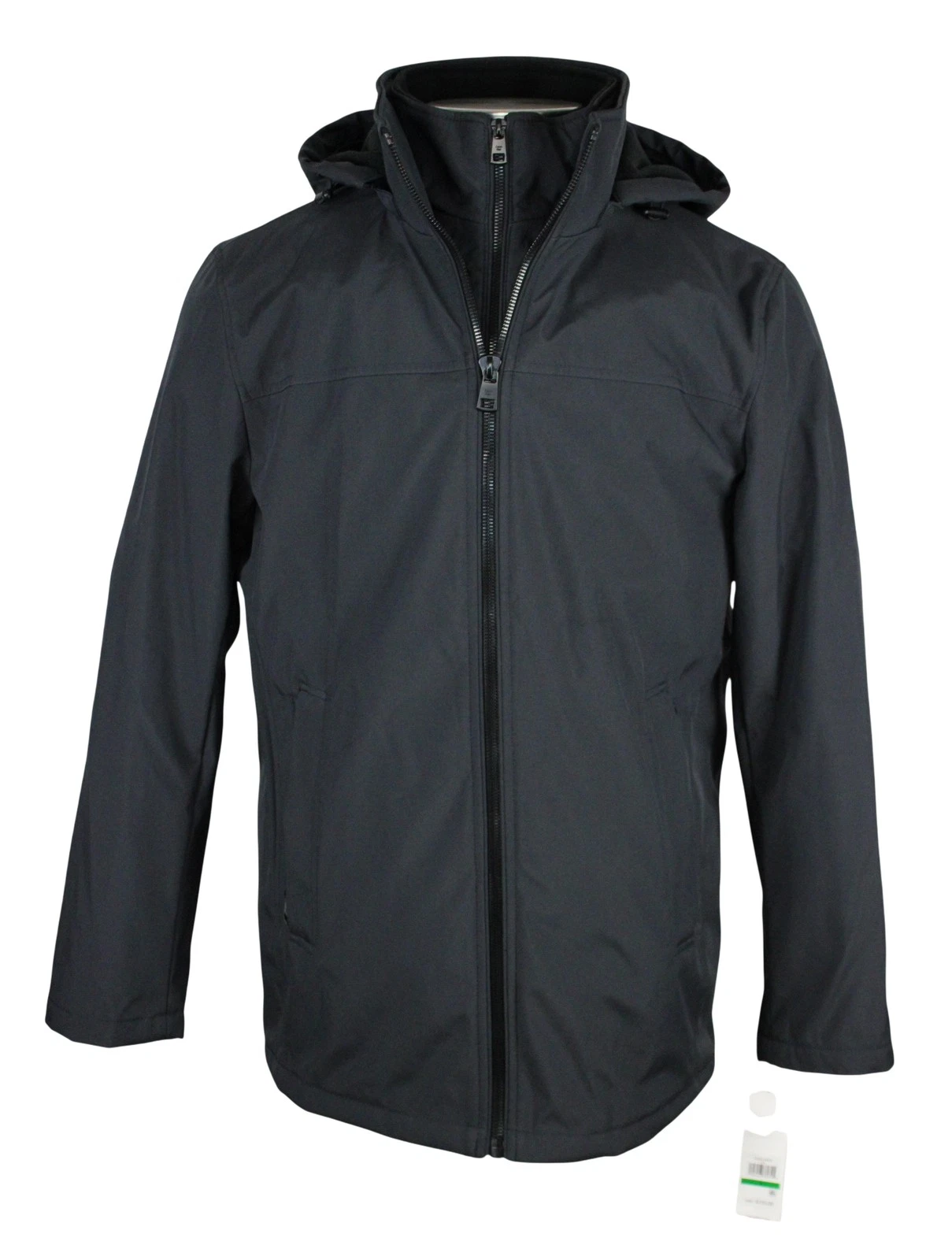 Calvin Klein Infinite Stretch Jacket Mens L Iron Grey Hooded Bib Coat CM024493 image 1