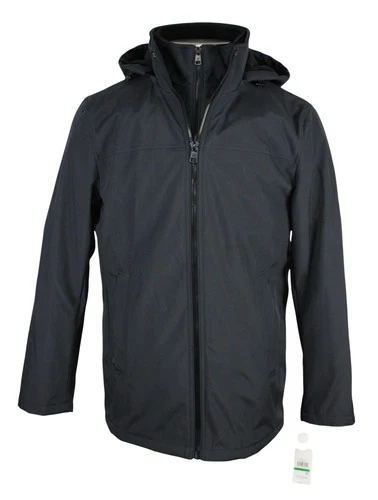 Calvin Klein Infinite Stretch Jacket Mens L Iron Grey Hooded Bib Coat CM024493 video thumbnail